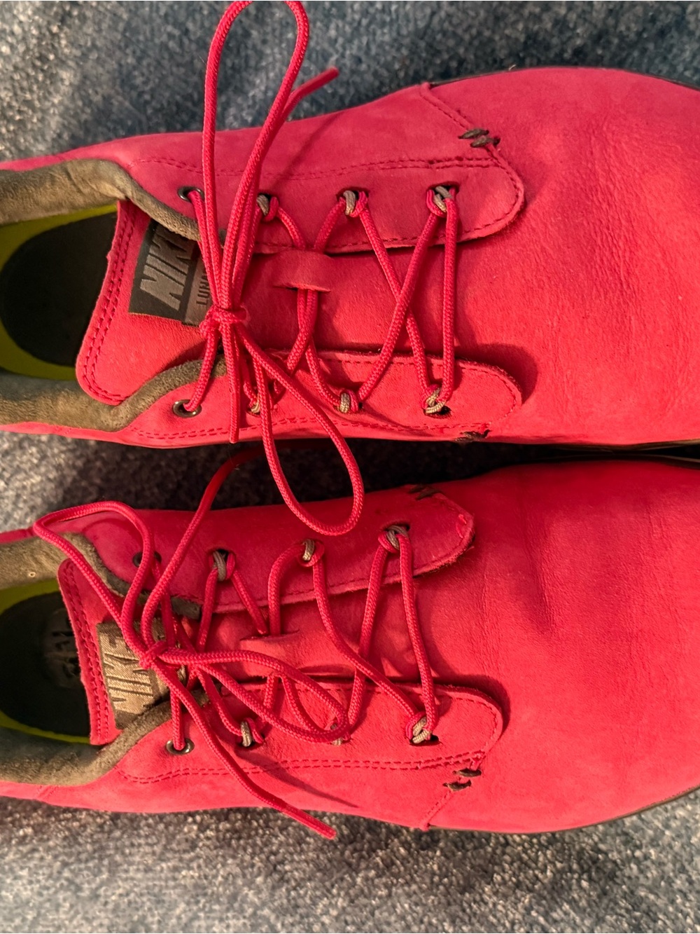 Nike Women’s Red Suede Lace-Up Sneakers